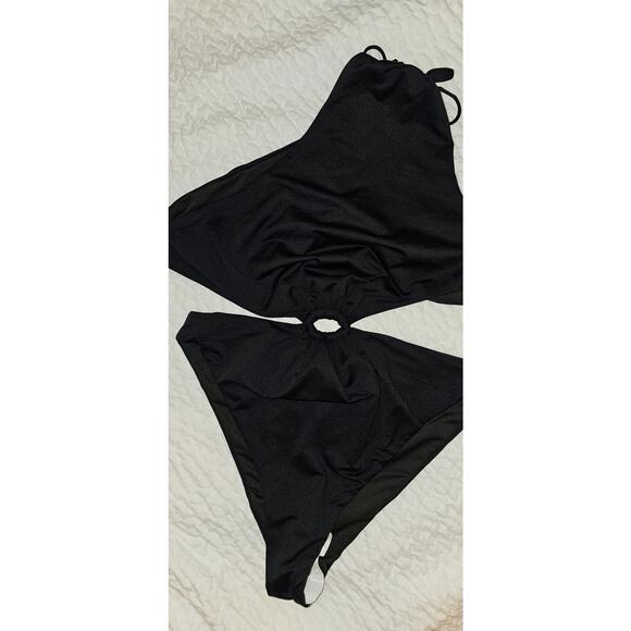 New Free People x Agua Bendita Bloom One-Piece Swimsuit $180 X-LARGE Black - Picture 7 of 8